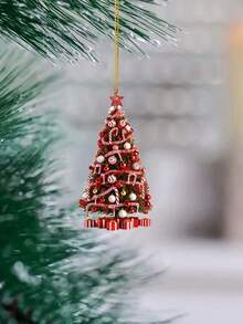 8/4 piezas Juego de adornos colgantes con forma de árbol de Navidad, Colgante de piruleta de bastón de caramelo de acrílico mini, Decoración de figurita mini de Navidad, Adecuado para decoración navideña interior del hogar, Decoración de fiesta de Navidad, Decoración de regalo DIY, Decoración de habitación navideña, Suministros de decoración navideña perfectos