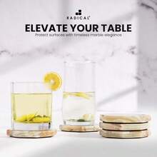 Marble Coasters For Drinks Warming Coffee 3.5 Inches Set Of 6 Black Handmade Star Coaster Plates Ideal For Car And Outdoor Pot Mat Caddy Kitchen Cup Pad Coaster Sets