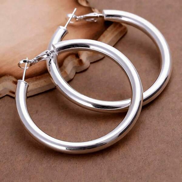 Metal Earrings, Fashionable And Beautiful Women's Party, 5CM Round Jewelry, Large Circle, Women's Wedding