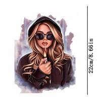 1pc/2pcs/3pcs Fashion Girl Heat Transfer Stickers, Suitable For DIY Hoodies, T-Shirts, Sweatshirts, Jeans, Backpacks, Handbags, Pillowcases And Retro Baseball Caps. Washable Plastic Stickers For Crafting And Decorating - Easy To Iron, Perfect Gift For Crafters And DIY Enthusiasts