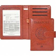 Porta de Pasaporte, Funda para Pasaporte con Bloqueo RFID, Cierre de Banda elástica (Marrón-magnético),22462188 - Azul - Ver 1