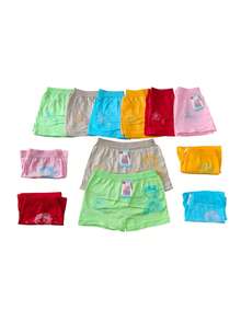 Paquete De 12 Piezas De Boxer Juvenil MUJER. Microfibra. Surtido En Tallas De 10 A 12 Y De 12 A 14. Los Colores Y Modelos Se Envian Al Azar, Dependiendo Inventario. - Multicolor - Ver 3