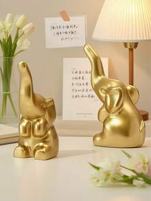 2 Pieces European Luxury Auspicious Elk Resin Ornaments, Home Lucky Decorations, Wine Cabinets, Porch TV Cabinets, Desktop Ornaments, Suitable For Home Decoration, Bedroom Decoration, Office And Students, Storage, Wedding Decoration, Home Decoration, Jewelry Storage, Party Decoration, The Best Gift.