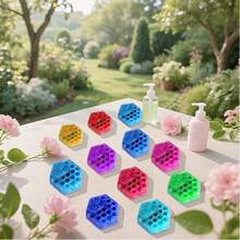 1-Piece 6-Cavity Honeycomb Bee Silicone Mold For Essential Oil Soap – With Heat-Resistant & Easy Release Properties, DIY Handmade Soap Making - Purple - View 9