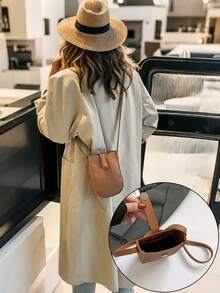 Compact & Lightweight Phone Pouch Bag, Crossbody Phone Holder Purse For Women, Minimalist & Portable, New Design, Suitable For Summer Strolling - Brown - View 3