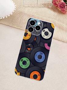 1PC Funda de teléfono con diseño de discos de vinilo retro, estilo minimalista, protector contra caídas, carcasa transparente de alta transparencia, compatible con iPhone16/15/14/13/12/11/Pro/ProMax, compatible con Galaxy A34/A35/A54/A55,Galaxy S20/S21/S22/S23/S24 Ultra/Plus, compatible con Moto/Galaxy/Redmi/Honor/OPPO, agarre cómodo, regalo festivo para amigos, novia, novio, familia - transparente - Ver 4