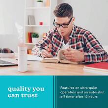 Humidificador porttil u2013 Pequeos humidificadores de aire para recmara, plantas, oficina, viajes, humidificadores de niebla fra, luz de acento que de color, 2 ajustes de niebla, blanco