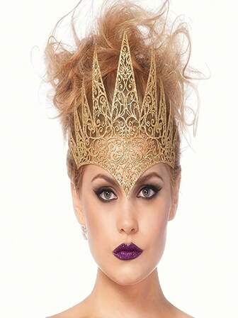 Vintage Glitter Black Crown - Flexible Plastic Headpiece Without Feathers, Fashion Accessory For Women