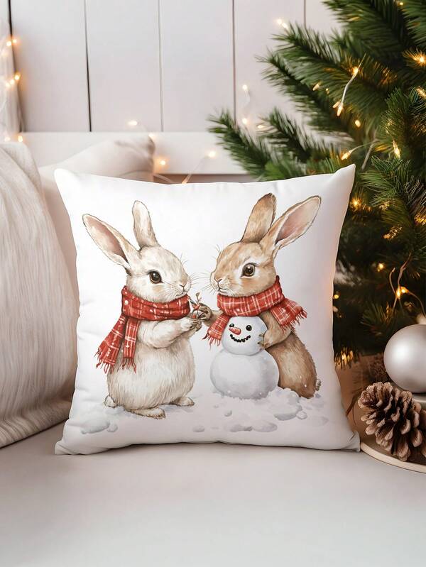 غطاء وسادة بتصميم حيوان واقعي، بدون حشو - قطة، نمر، زرافة، غزال، وسادة مطبوعة من جهة واحدة ناعمة ومريحة لغرفة النوم، المكتب، غرفة المعيشة، مناسبة كهدية عيد ميلاد، عطلة، زفاف، ديكور المنزل