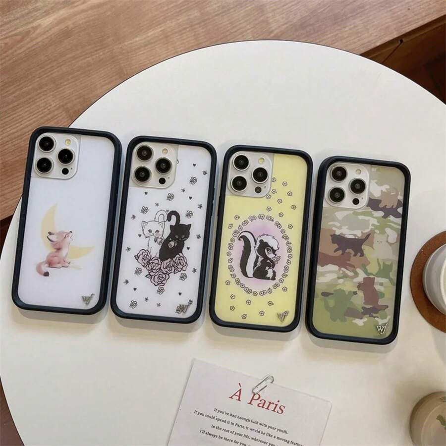 Wildflower 3D Kittens Camo Fox Phone Case For IPhone 16 15 14 13 12 17 Pro Max Plus Air Little Stinker WF Meow Cute Cover - 3qlmao - 查看 1