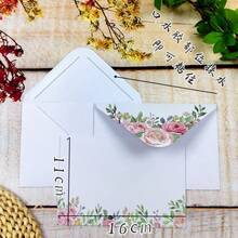 20/50 chiếc phong bì trắng tươi tối giản thanh lịch có họa tiết hoa mẫu đơn và hoa tử đinh hương, thiệp cao cấp, bưu thiếp, thiệp mời trở lại trường - Nhiều màu - Xem 21