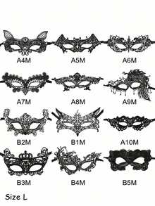 6英寸奢华双层薄纱蕾丝面具 - 可调节松紧带（银色/黑色，带水晶）| 成人化妆舞会面具 - 完美适用于万圣节、狂欢节和威尼斯主题派对，可爱，女士礼物，圣诞礼物，万圣节服装（女士） - 黑色 - 查看 4