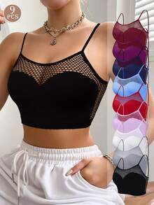 10pcs/Pack Women Sexy Mesh Breathable Supportive Bras, Multicolor - 彩色 - 查看 4