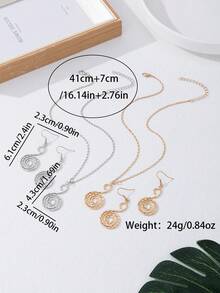Bộ 2 dây chuyền và hoa tai biểu tượng vô cực, Bộ trang sức kim loại phong cách Bohemian thanh lịch, cá nhân hóa, hình học 3D cổ điển đa năng, phù hợp cho trang phục hàng ngày của phụ nữ - Biểu tượng vòng lặp vô hạn - Xem 6
