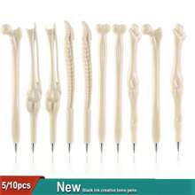 5/10pcs Bone Ballpoint Pen Creative Novelty Pens Black Ink For Halloween Artist Nurse School Office Party