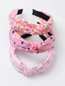 3pcs/Set Pink Headbands, Streetwear Wide-Brimmed Headbands, All Season, Hair Band Hair Hoop