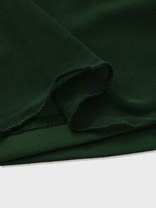 优雅时尚披肩袖宫廷风修身连衣裙，适合毕业典礼、婚礼等场合，高端优雅长袖斗篷式性感修身优雅长袖连衣裙，春季必备 - 墨綠色 - 查看 9