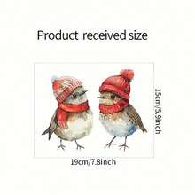 1/3 Pc, Festive Christmas-Themed Stickers Featuring Birds In Santa Hats And Scarves, Self-Adhesive Removable PVC Stickers Suitable For Decorating Living Rooms, Bedrooms, Bathrooms, Entryways, Dormitories, Windows, Children's Rooms, And Christmas Decorations