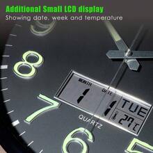 Wall Clocks - Green Light/silver Housing - View 4
