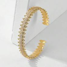 1 pieza Brazalete de uñas personalizado de moda para mujer, con circonita sintética incrustada, estilo minimalista elegante, accesorio versátil para uso diario