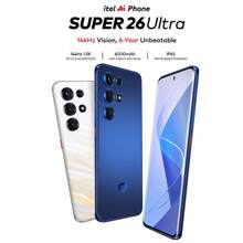 itel Super 26 Ultra 双卡 4G Android 15 智能手机 8GB RAM 256GB，6000mAh 电池，Type-C 充电，50MP 摄像头，指纹解锁 - 藍色 - 查看 3