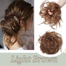 Natural Soft Messy Bun Hair Extensions X-Large Scrunchie Updo Cover Hair Elastic Band Wrap On Ponytail Hair Extensions Synthetic Straight Tousled Chignon Bleach Blonde Highlight Ombre Color Hairpiece Pony Tail Hair Piece For Women Halloween Party Daily Wedding - 彩色 - 查看 27