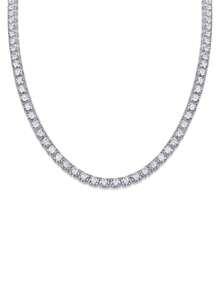 1pc 925 Sterling Silver Moissanite Tennis Necklace, Women's Clavicle Chain, Mother's Day, Valentine's Day, Engagement, Wedding, Anniversary, Birthday Gift, Daily Wear