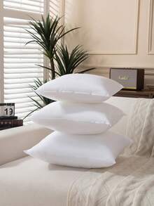 1个/2个白色枕芯，靠垫芯，无纺布欧式靠垫芯，方形沙发靠背垫芯，适用于客厅沙发、卧室床头板装饰、汽车座椅和圣诞装饰。 - 白色 - 查看 7