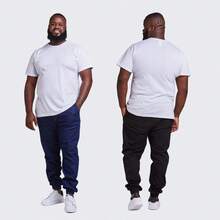 Kit 2 Men's Plus Size Jogger Pants With Cuffs - 黑色 - 查看 3