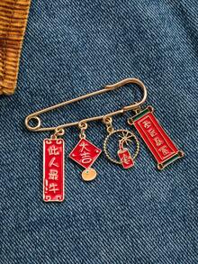 1 件百搭简约时尚吉祥可爱胸针，时尚风格 - 彩色 - 查看 1