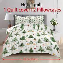 2/3pcs Christmas Tree Bed Comforter Set, Stars, Gift Box Duvet Cover Bed Sheets Set -Bedding Set, With 1 Duvet Cover And 1-2 Pillowcases, King-Size Bedspread, Soft Skin-Friendly Polyester, Machine Washable, Dry Clean,Suitable For Room/Bedroom/Home Decoration.