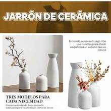 Jarrones de Cerámica,Pequeño Florero para Centro de Mesa,Jarrón Clásico,para La Decoración del Hogar Moderno,Mesa de la Boda,Fiesta,Escritorio,Sala de Estar,Dormitorio de Oficina - Blanco - Ver 3