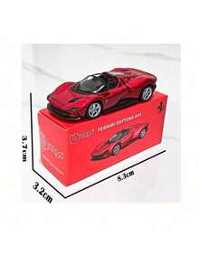 Burago 1:64 比例法拉利系列赛车模型，儿童迷你压铸复制车，小型合金收藏车模型，新年圣诞节生日礼物 - DAYTONA SP3-紅色 - 查看 6