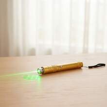 AGUILAMEX Láser tipo bolígrafo clase III Recargable Puntero verde Superpotente con cuerdas y gorra de estrella para experimentos jugar con mascotas gatos perros actividades educativas labolares diseño versátil y duradero para uso en oficina o entretenimiento doméstico - Dorado - Ver 3