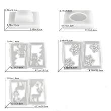 5 件套 DIY 圣诞烛台模具，鹿和雪花烛台树脂模具 - 白色 - 查看 8