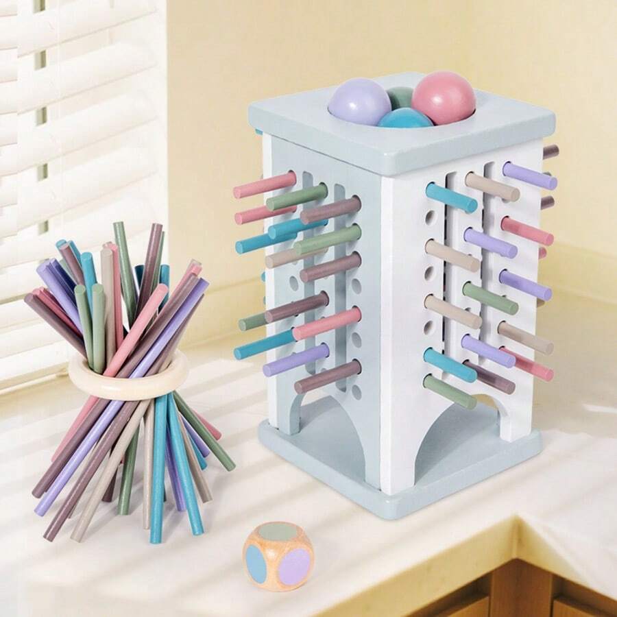 Children's Wooden Stick Balance Game Stick Kindergarten Concentration Training Board Game Logical Thinking Puzzle Interactive Toy Concentration Balance Wooden Stick Training Children's Puzzle Parent-Child Toy Party Desktop Interaction Wooden Toy Gift - Multicolor - View 1