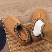Platform Fluffy Slippers Men Women House Flats Fashion Plush Winter Designer Shoes Man Home Couple Casual Footwear