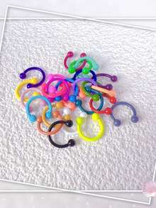 Caja misteriosa Juego de 10 piezas de colores aleatorios que incluye: Aro de nariz, Clavo de nariz, Aro de nariz en forma de C con pintura horneada, Clavo de ceja, Aro de hueso de oreja, Accesorio de perforación humana, Regalo de cumpleaños para mujeres