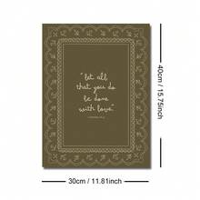 1 Stück gerahmtes/ungerahmtes Vintage-Poster mit Bibelvers, christliches Zitat Wandkunst Leinwanddruck, minimalistischer Schriftzug, stimmungsvoller Cottagecore-Stil, Retro-Gemälde für Apartment, Wohnzimmer, Schlafzimmer, moderne Heimdekoration - Verschiedenfarbig - Übersicht 7