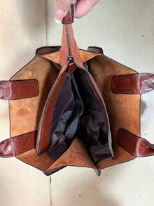 Women's Handbag, Vintage Handbag, Casual Large Crossbody Bag, Women's Shoulder Bag, Equipped With A Long Strap, Suitable For Party Shopping, Simple Style Brown.