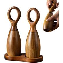 Salt and Pepper Set, Wood Salt and Pepper, Manual Pepper, Salt and Pepper Mill Set, Pepper and Salt Set with Ceramic Core Home Kitchen - atributo único - Ver 10