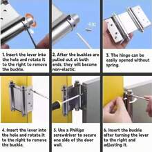 Akozon Paquete de 2 Bisagras de Resorte de Doble Acción de Acero Inoxidable de 3 Pulgadas, Perfectas para Puertas Batientes de Cafeterías de Salón - 1 - Ver 3