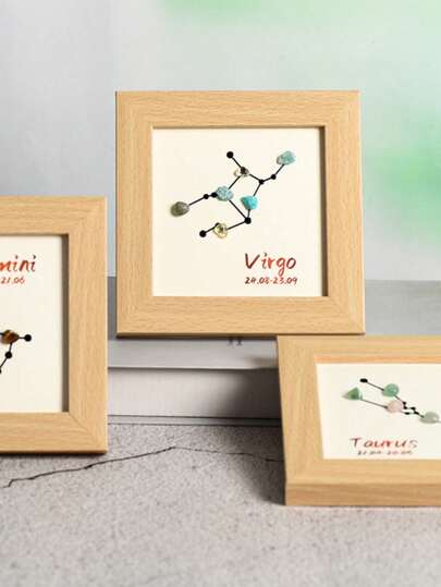 إطار صور مزين بالأبراج الاثني عشر، هدية مثالية للأصدقاء، مناسب للأعياد والمناسبات، ديكور منزلي للصالات والغرف والمطابخ والطاولات وخزائن التلفزيون والمداخل