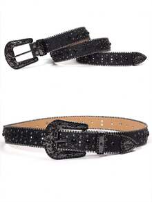 The Y2k Style Western-Style Rhinestone Belt, With A Cross Accessory, Is A Personalized Outfit. The Belt Cinch Is Very Suitable For Daily Wear And Is The Best Gift For Friends, Family And Loved Ones