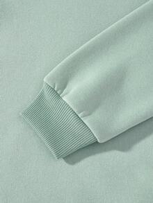 Young Boy Casual Slogan Graphic Print Crew Neck Sweatshirt, Suitable For Autumn/Winter - Mint Green - View 4