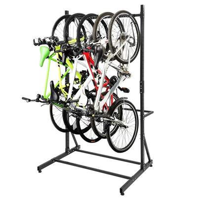 Techigher Bike Storage Rack,Freestanding Bike Rack For 5 Bicycles,Vertical Bike Rack With 300 Lbs Capacity,Indoor Garage Floor Stand,Adjustable Height