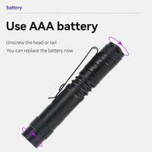 1pc 395nm UV Flashlight, Mini LED Blacklight Torch For Pet Urine Stains, Fluorescent Minerals, Authentication, Resin Curing, Leak Detection, Scorpion Hunting, Hotel Room Inspection, And Bed Bug Detection(Battery Not Included) - Multicolor - View 7