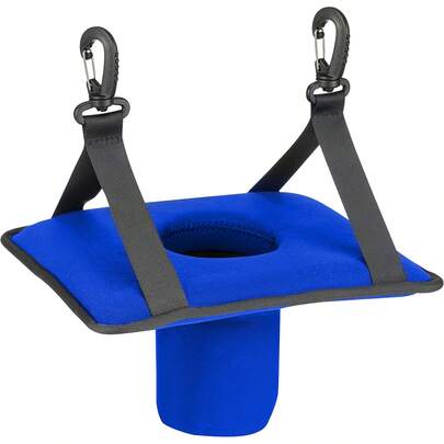 Neoprene Hanging Drink Holder For Hammocks, Hammock Chairs, Lounge Chairs (Blue)