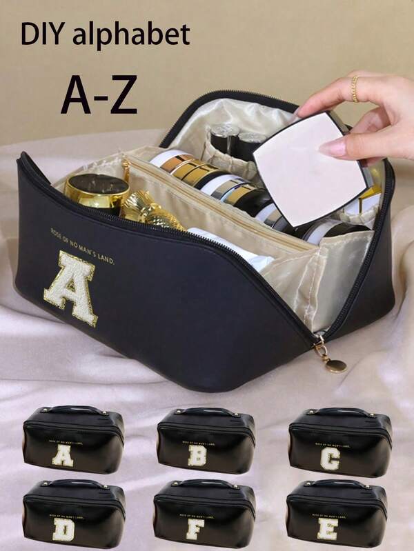 1 Multifunctional Travel PU Cosmetic Bag, Pouch Beauty Storage Bag, Large-Capacity Makeup Brush Storage Bag, Bathroom Toiletries Bag, Portable Handbag, Waterproof Storage Bag, Perfume Storage Box, Suitable For Toiletries,Christmas Gifts,Pouch,Travel,Gifts For Women,Women's Necessaire,Travel Essential,Pouch,Clutch / Small Handbag,Necessaire,Makeup Organizer,Makeup Organize,Pouch,Brush Holder,Mini Pouch,Large Capacity Pouch