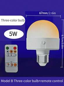 1 bóng đèn LED sạc lại được, cổng USB, thích hợp cho các gian hàng ngoài trời, cắm trại, câu cá, đèn LED di động, điều khiển từ xa với 3 màu, màu RGB, pin dung lượng lớn, thời gian sử dụng cực lâu, cổng Type-C, ổ cắm E27, tương thích với hầu hết các thiết bị chiếu sáng gia đình. - nhiều màu - Xem 14